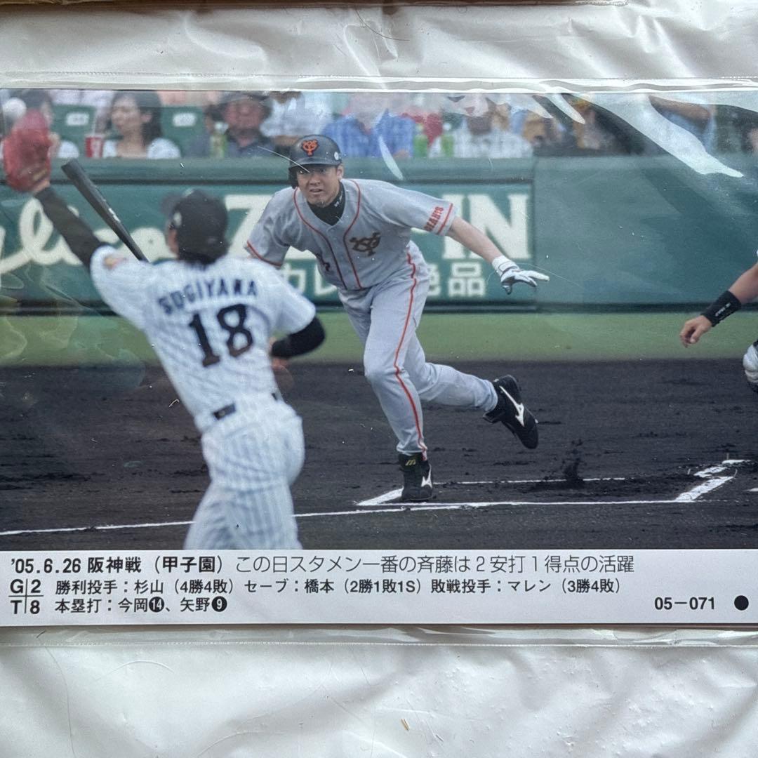 2005年 GIANTS 記念写真　バック帽子　2002 チャンピオンピンバッチ