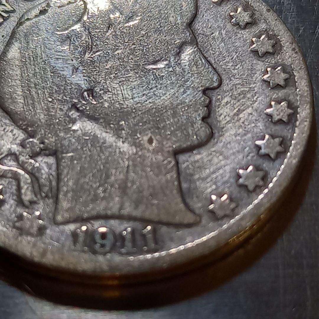 銀貨 1911年 バーバーハーフダラー アメリカ【即購入可能です】
