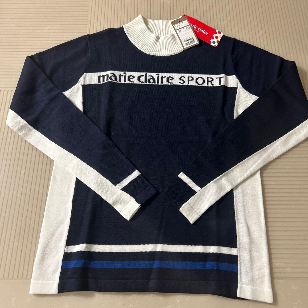 marie claire SPORT 長袖セーター L ネイビー定価10,780
