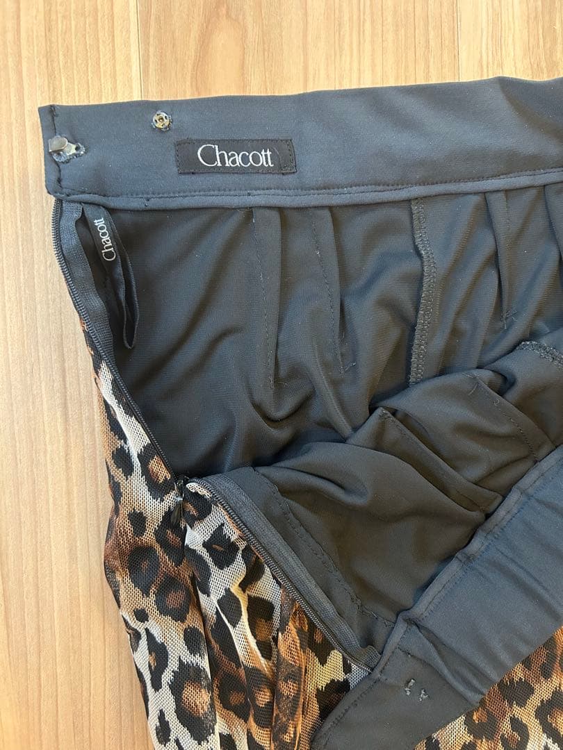 Chacott ヒョウ柄 レギンス付きフレアスカート