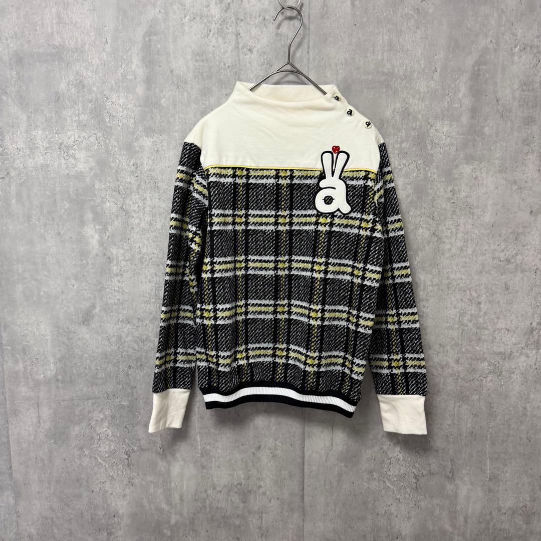 # archivio アルチビオ　ハイネックニット　チェック　ゴルフウェア