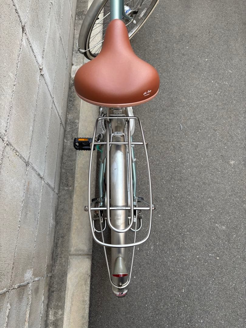 <ステンレスデカカゴ・デカサドル>ブリヂストン　アルミ自転車